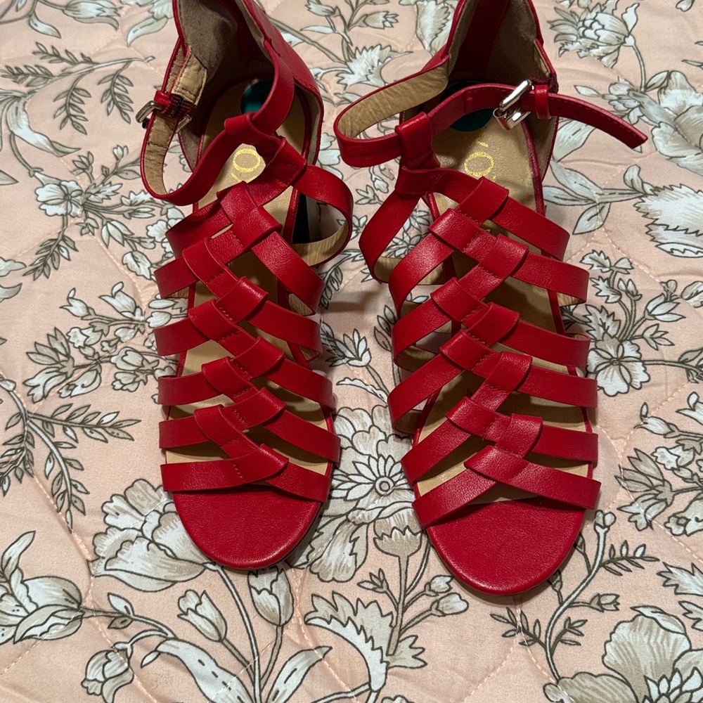 XOXO Red Strappy Heels